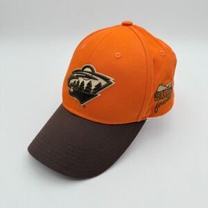 Minnesota Wild Melonwear Hat OS Orange Brown Hockey NHL Embroidered Baseball Cap